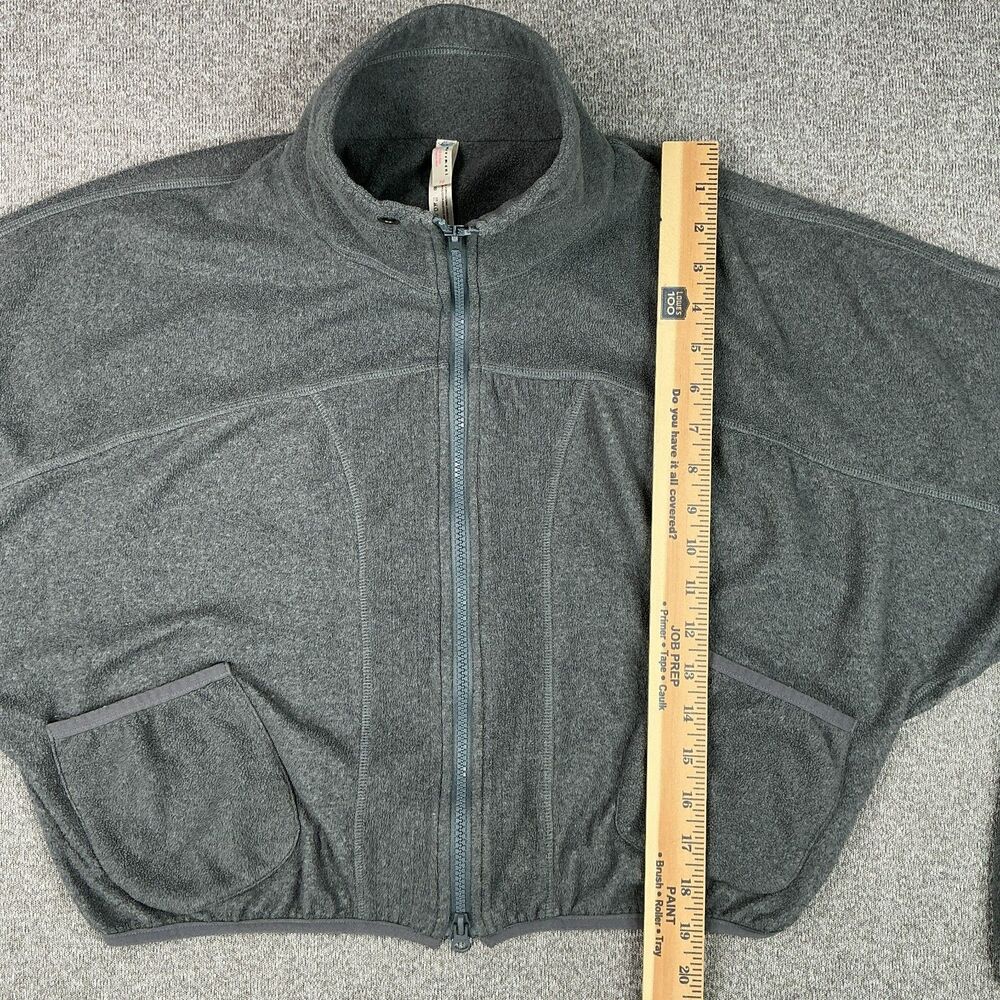 FP Movement Fleece Warm Up Jacket S Gray Zip Front High Collar Athleisure Cozy - Picture 9 of 13